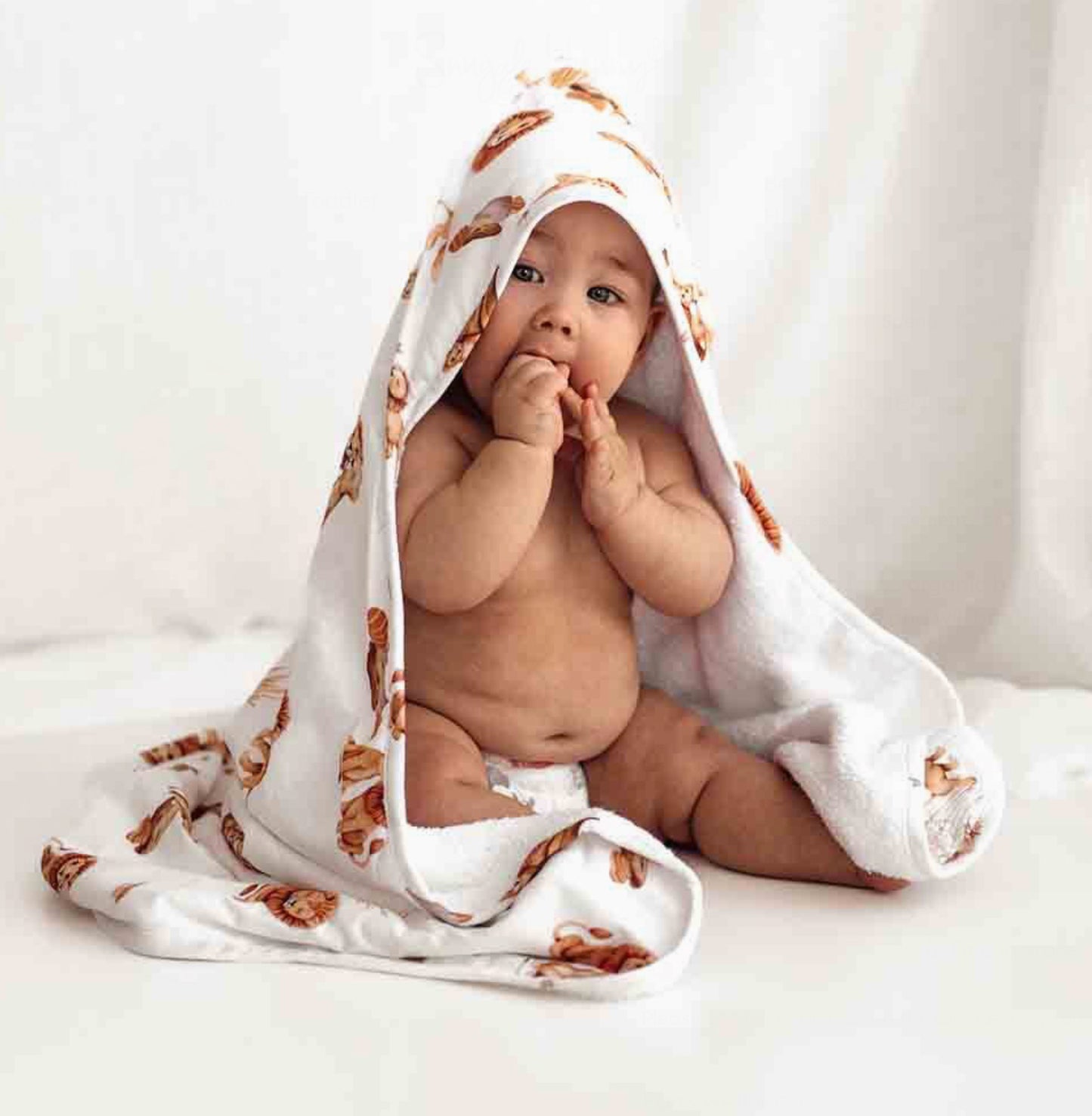 Lion Organic Hooded Baby Towel