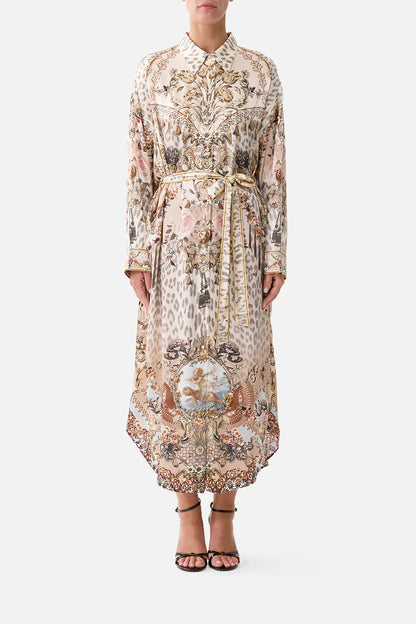 Shirt Dress With Back Button Detail - Aranjuez Animalia