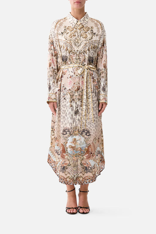 Shirt Dress With Back Button Detail - Aranjuez Animalia