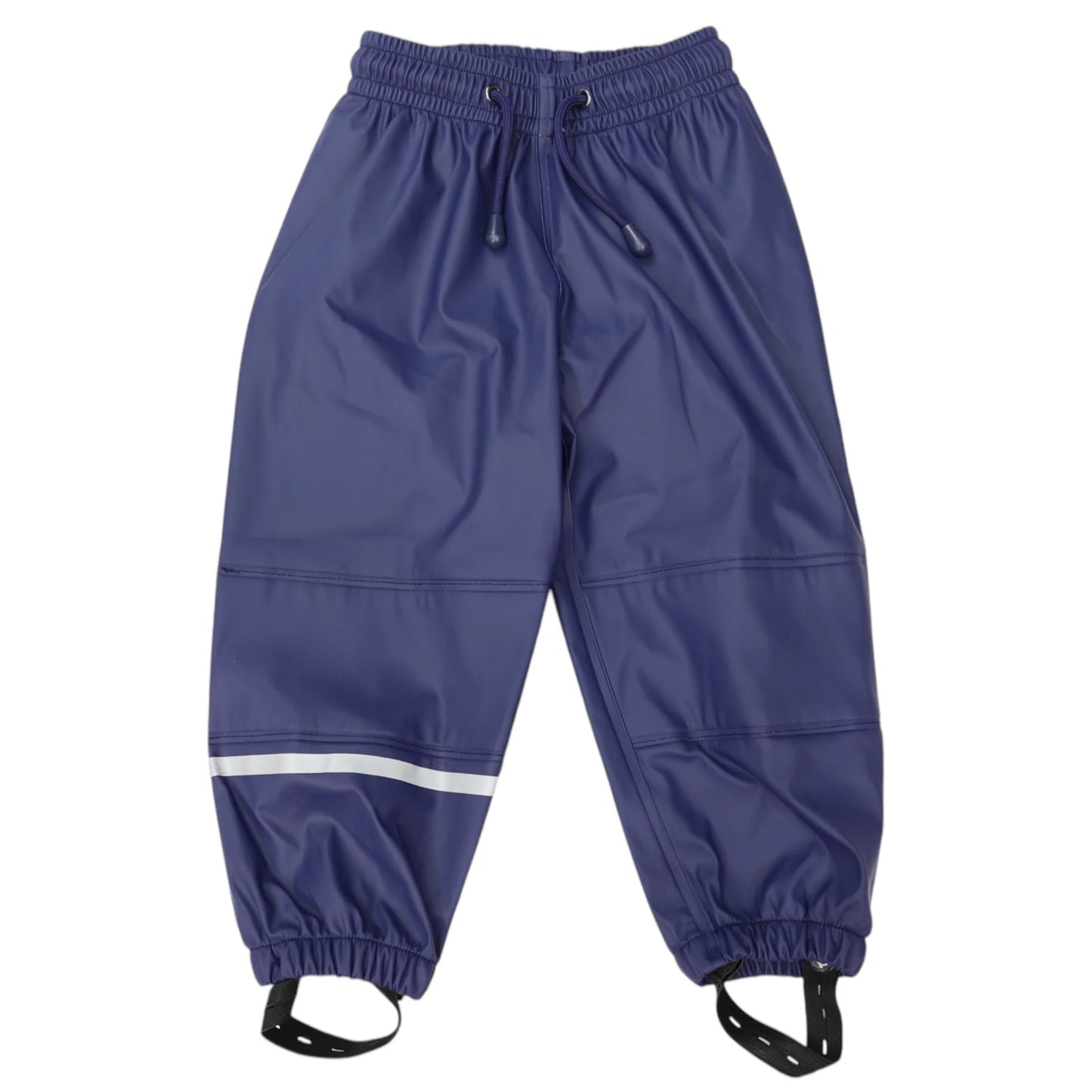 Waterproof Rain Pant With Drawstring & Elastic Footstrap - Navy