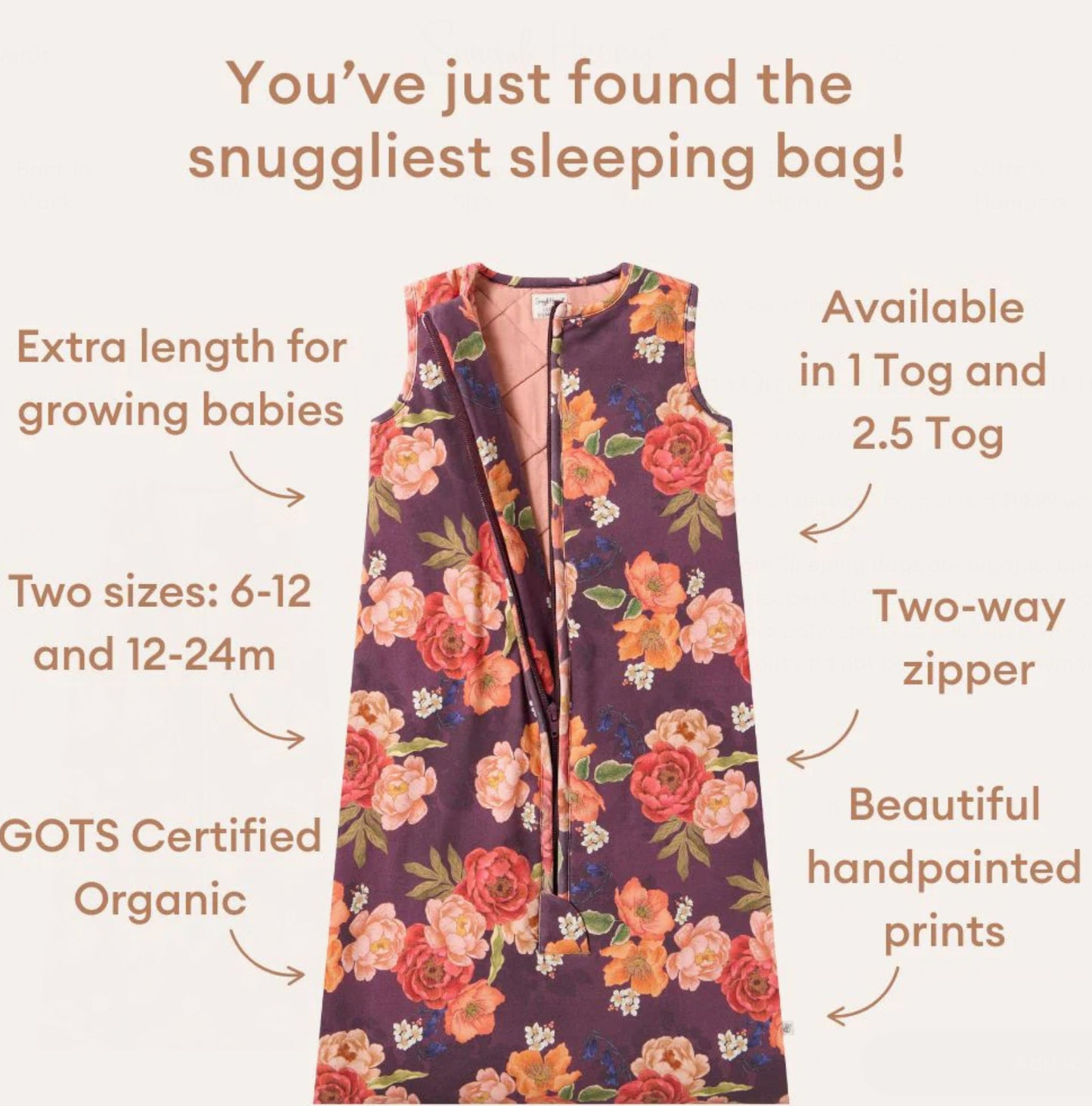 Sienna Organic Cotton Sleeping Bag 1.0TOG