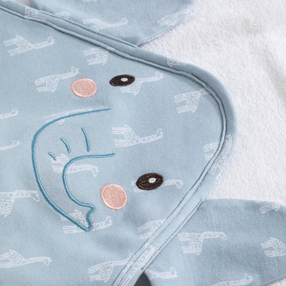 Organic Hooded Towel - Wild Safari/ Elephant