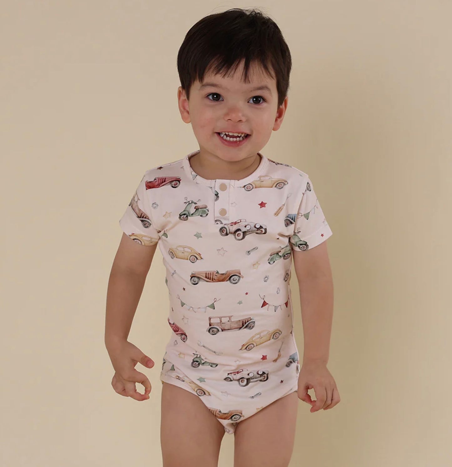 Vintage Cars Short Sleeve Organic Bodysuit