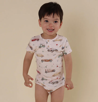 Vintage Cars Short Sleeve Organic Bodysuit