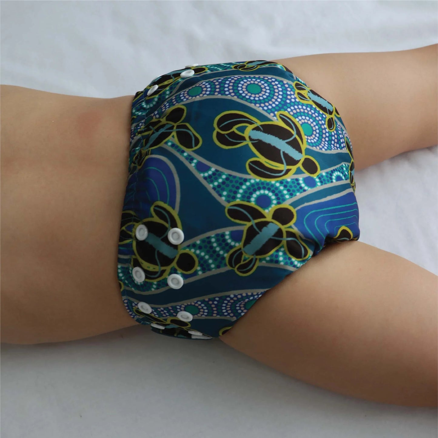 Side Snapping Cloth Nappy - Yakaarn Print