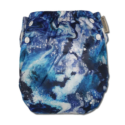 Side Snapping Cloth Nappy - Western Waters Print