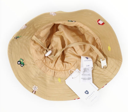 Farmyard Embroidered Sunhat - Sand