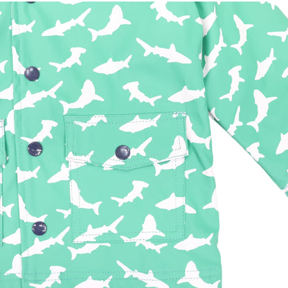 Colour Change Raincoat - Green Shark
