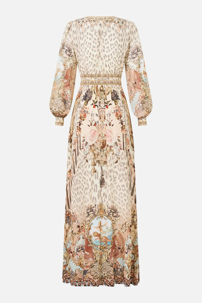 Button Dress With Shaped Waistband - Aranjuez Animalia