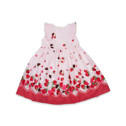 Strawberry Hearts Party Dress - White