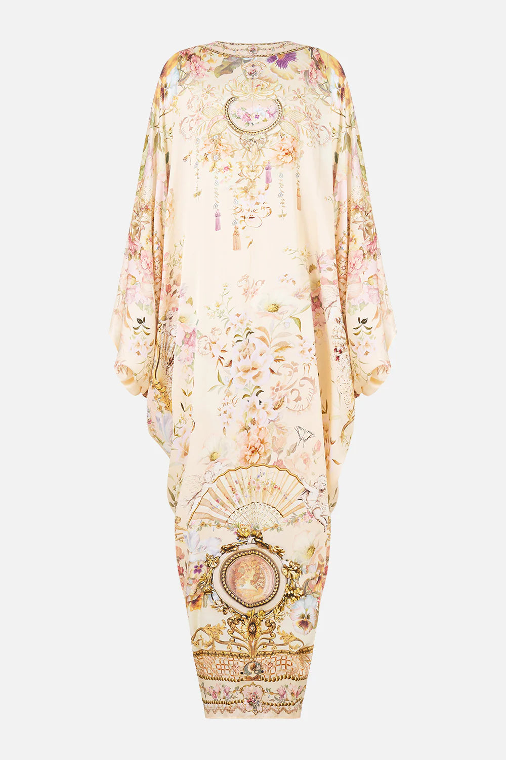 T Shaped Long Kaftan - Adorned in Aranjuez