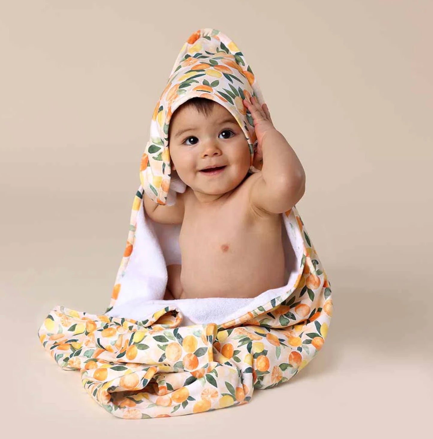 Sunny Citrus Organic Hooded Baby Towel
