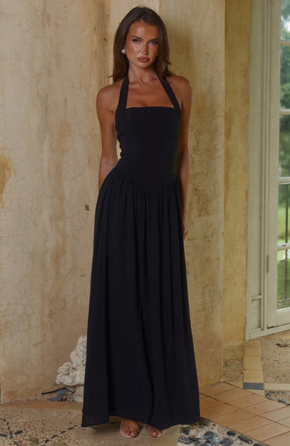 Abigail Square Neck Maxi Dress - Black