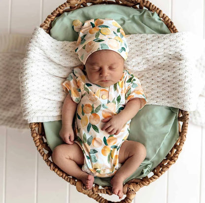 Sunny Citrus Short Sleeve Organic Bodysuit