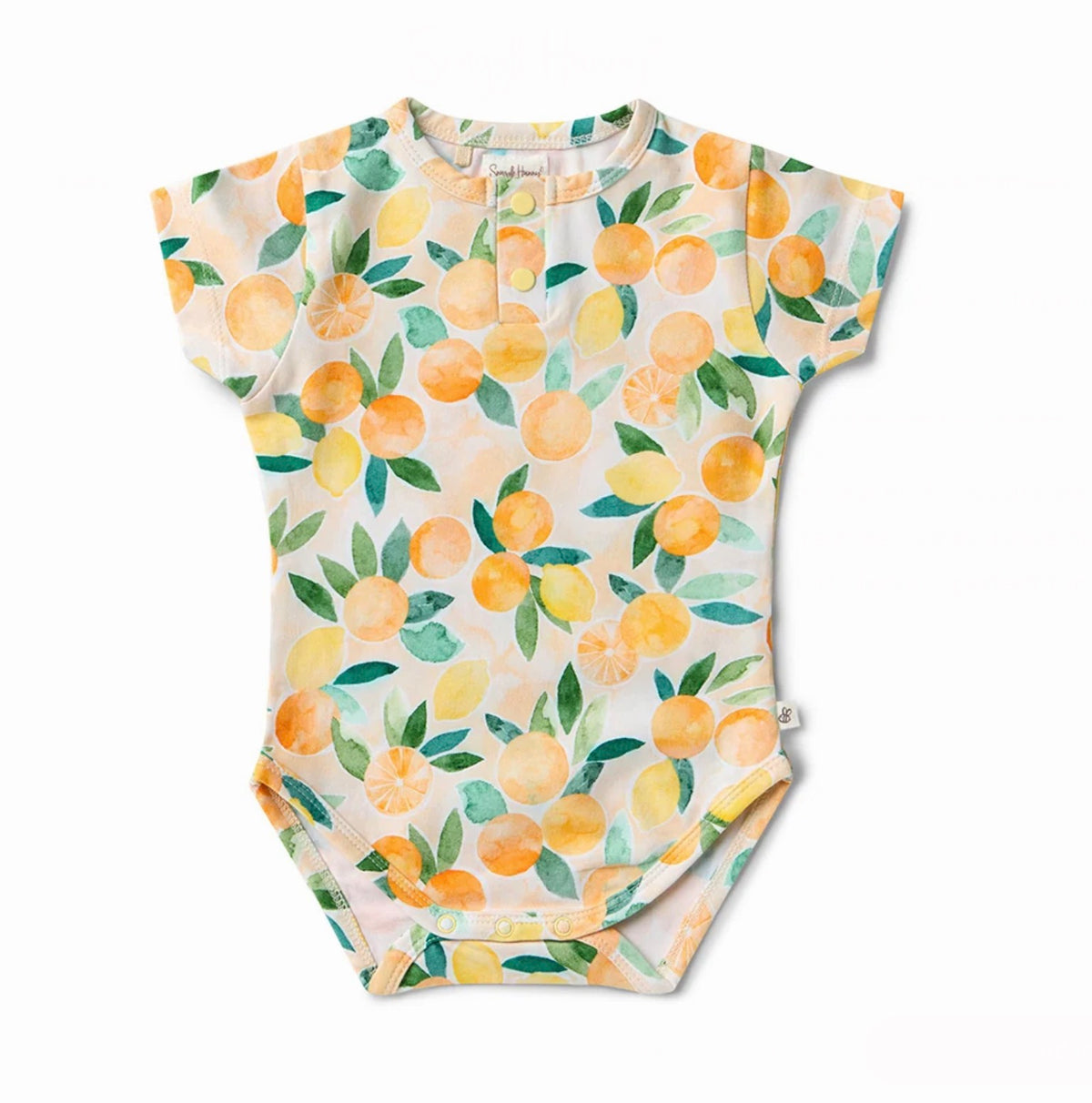 Sunny Citrus Short Sleeve Organic Bodysuit