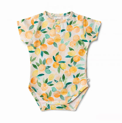 Sunny Citrus Short Sleeve Organic Bodysuit