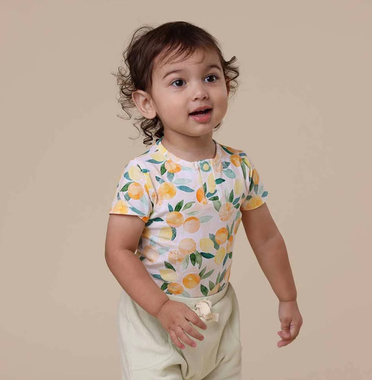 Sunny Citrus Short Sleeve Organic Bodysuit