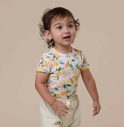 Sunny Citrus Short Sleeve Organic Bodysuit