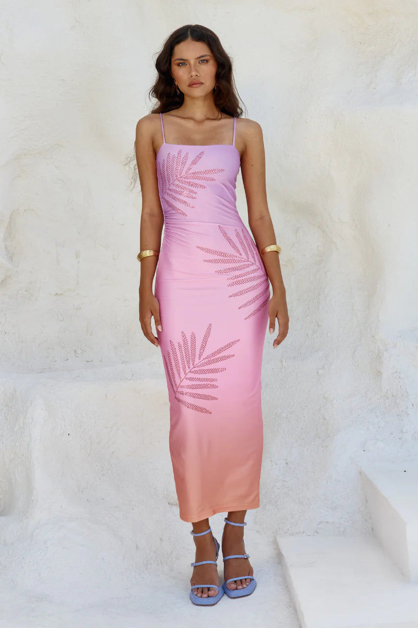 Pamalo Long Midi Dress Pink