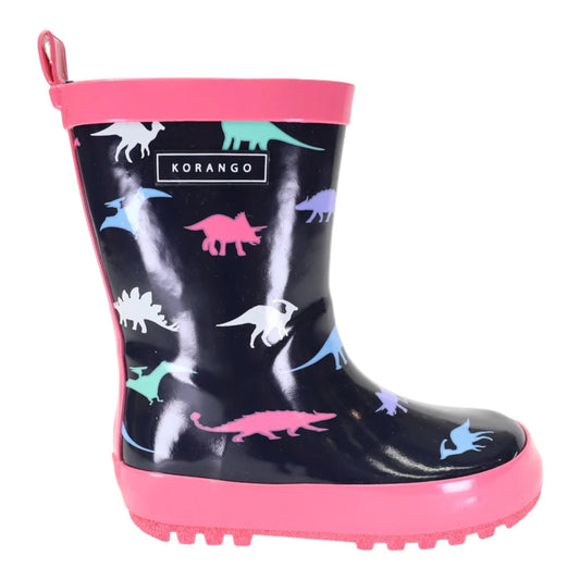 Kids Rain Boots - Dinosaur - Hot Pink