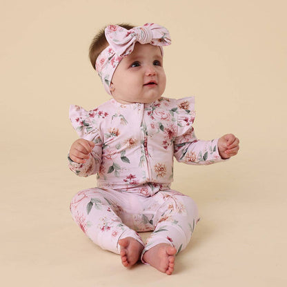 Birds & Blooms Organic Snugglesuit Convertible Romper with Frill