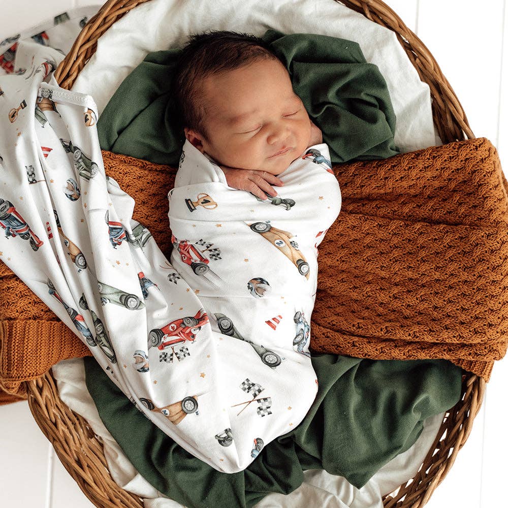 Little Racers Organic Jersey Wrap & Beanie Set