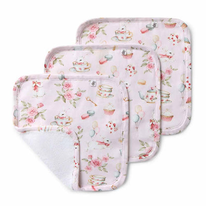 Alice’s Tea Party Organic Wash Cloths - 3 Pack