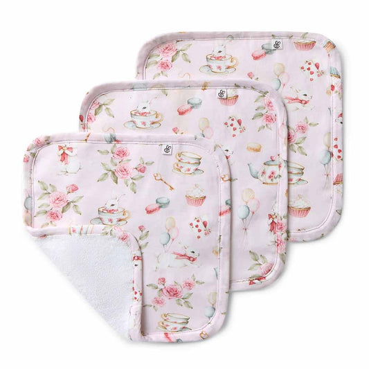 Alice’s Tea Party Organic Wash Cloths - 3 Pack