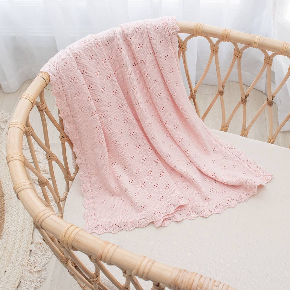 Bamboo/Cotton Heirloom Baby Blanket: Sand