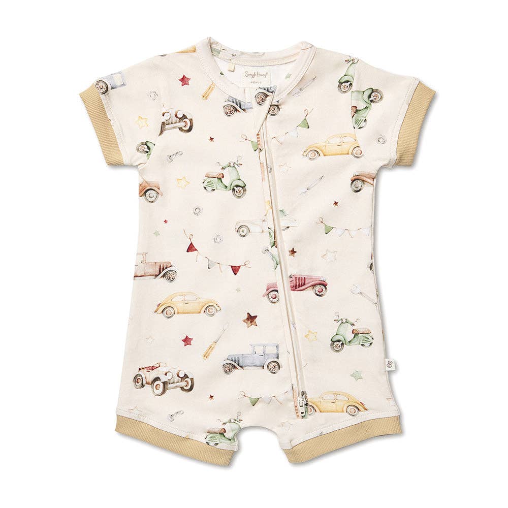 Vintage Cars Organic Snuggle Shortie
