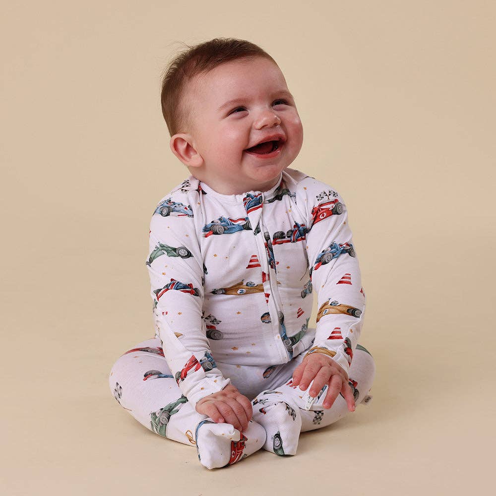 Little Racers Organic Snugglesuit Convertible Romper