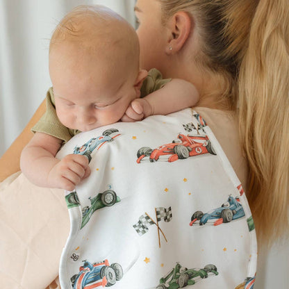Little Racers Organic Cotton Burp Cloth