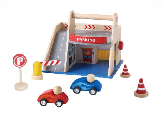 Wooden Portable Carpark Play Set