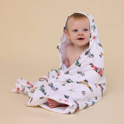 Little Racers Organic Hooded Baby Towel