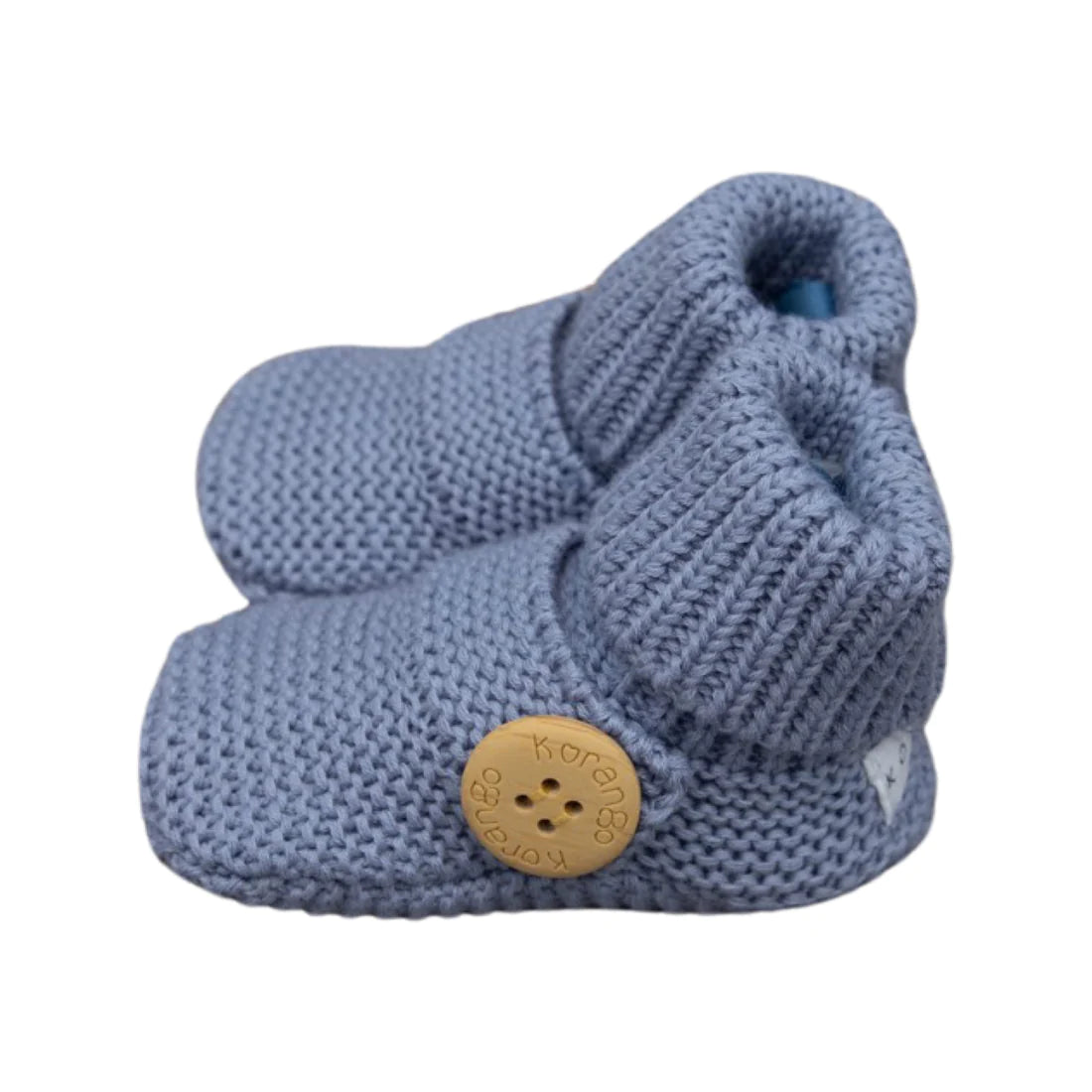 Cotton Knit Bootie with Gift Box - Dusty Blue