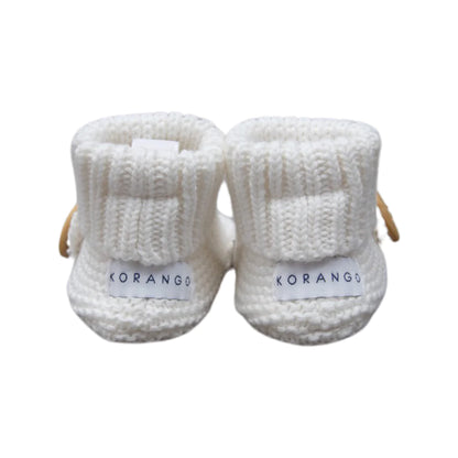 Cotton Knit Bootie with Gift Box - White