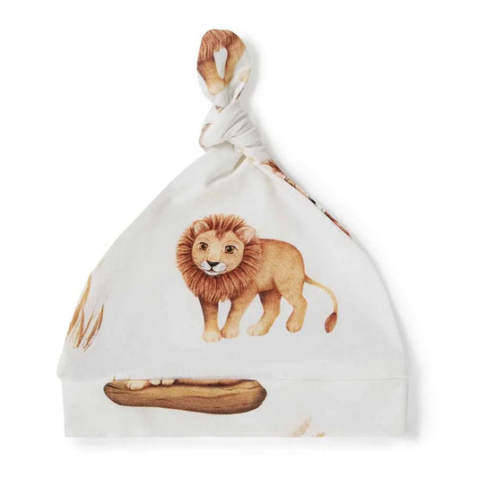 Unisex Organic Knotted Beanie - Lion