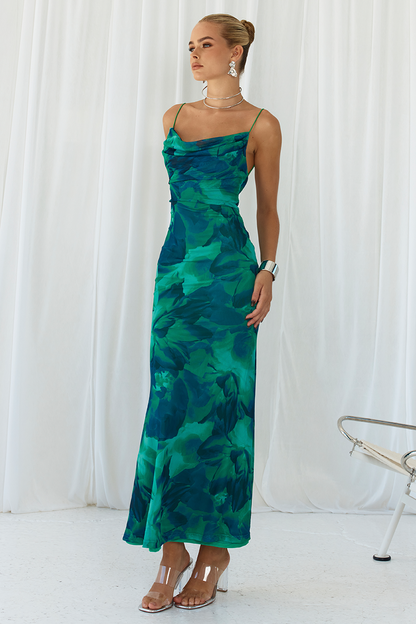 Kapri Slip Dress - Green Floral