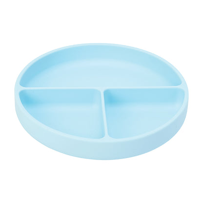 Baby Silicone Suction Divided Plate - Blue