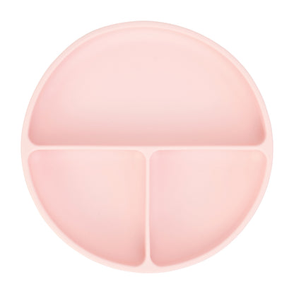 Baby Silicone Suction Divided Plate - Pink