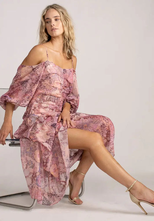 Imagination Batik Phoenix Maxi Dress - Pink Floral