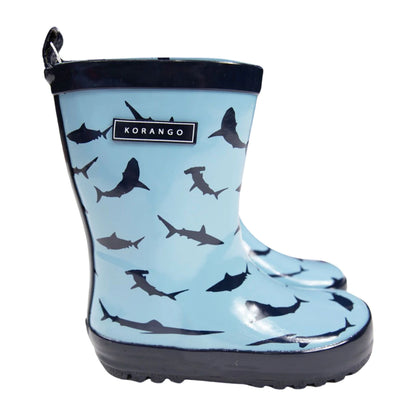 Kids Rain Boots - Shark - Blue