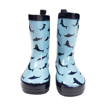 Kids Rain Boots - Shark - Blue