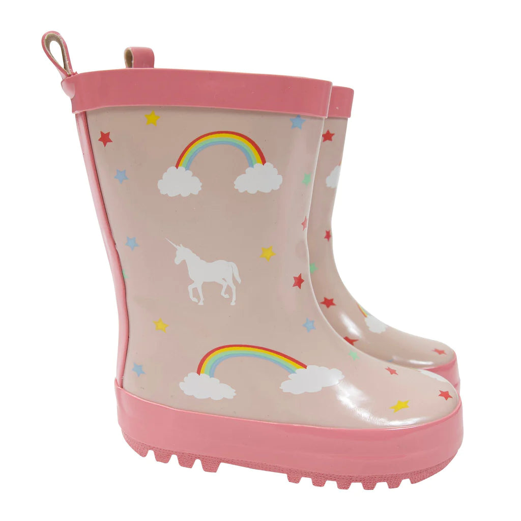 Kids Rain Boots - Unicorn - Dusty Pink