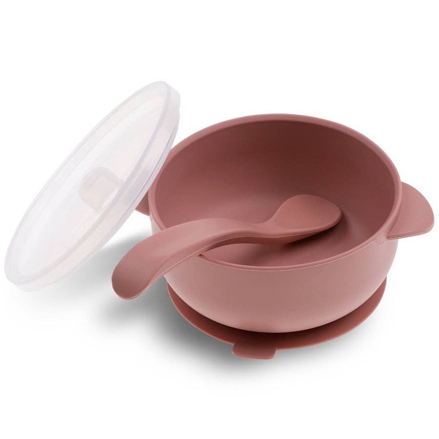 Silicone Suction Bowl & Spoon - Various Colours