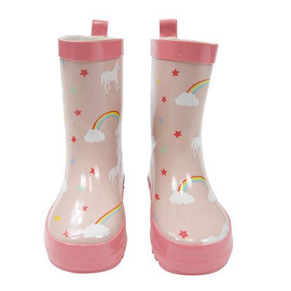 Kids Rain Boots - Unicorn - Dusty Pink