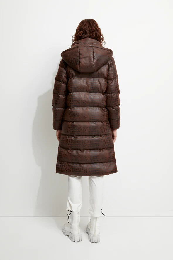 Croc Illusion Coat - Chocolate