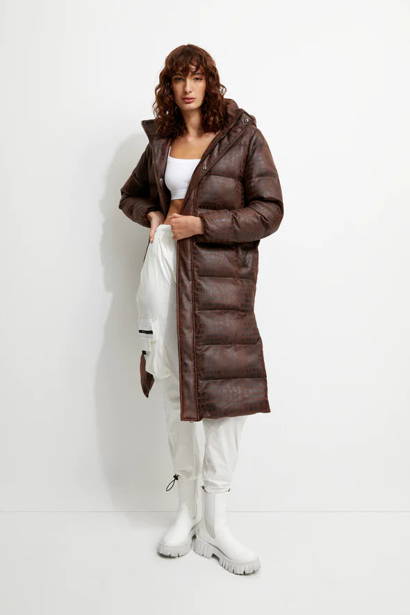 Croc Illusion Coat - Chocolate