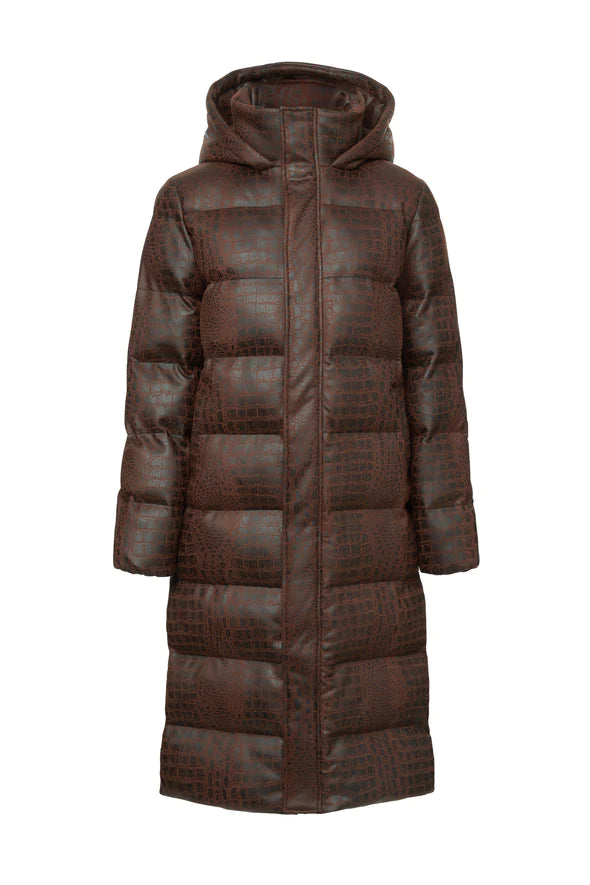 Croc Illusion Coat - Chocolate