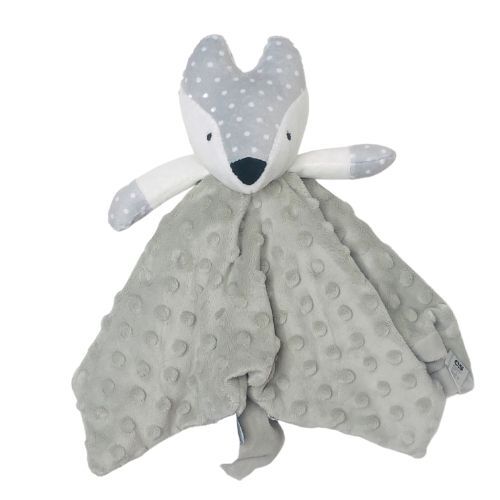 Fox Comforter with Rattle - Grey - 30cm